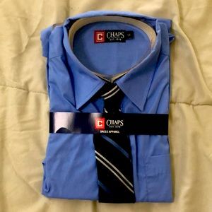 Chaps Young Men Dress Shirt with Tie